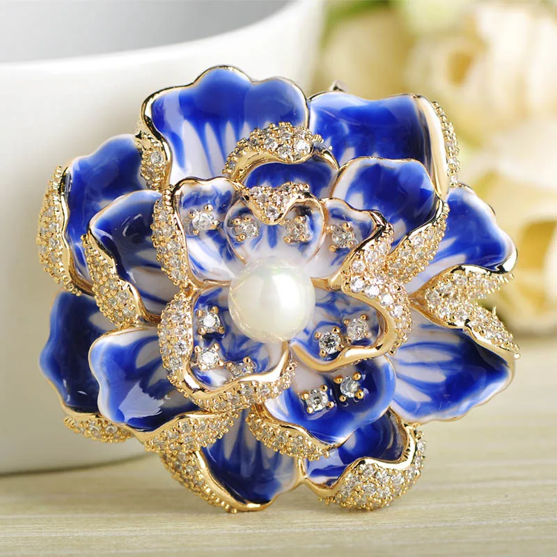 Роскошная эмалированная брошь Funmor цветок медные булавки для женщин и девушек