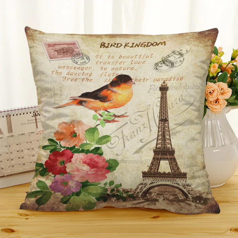 Европейские классические Винтаж птица цветок Чехлы Kussens Woondecoratie Nordic 45x45 см