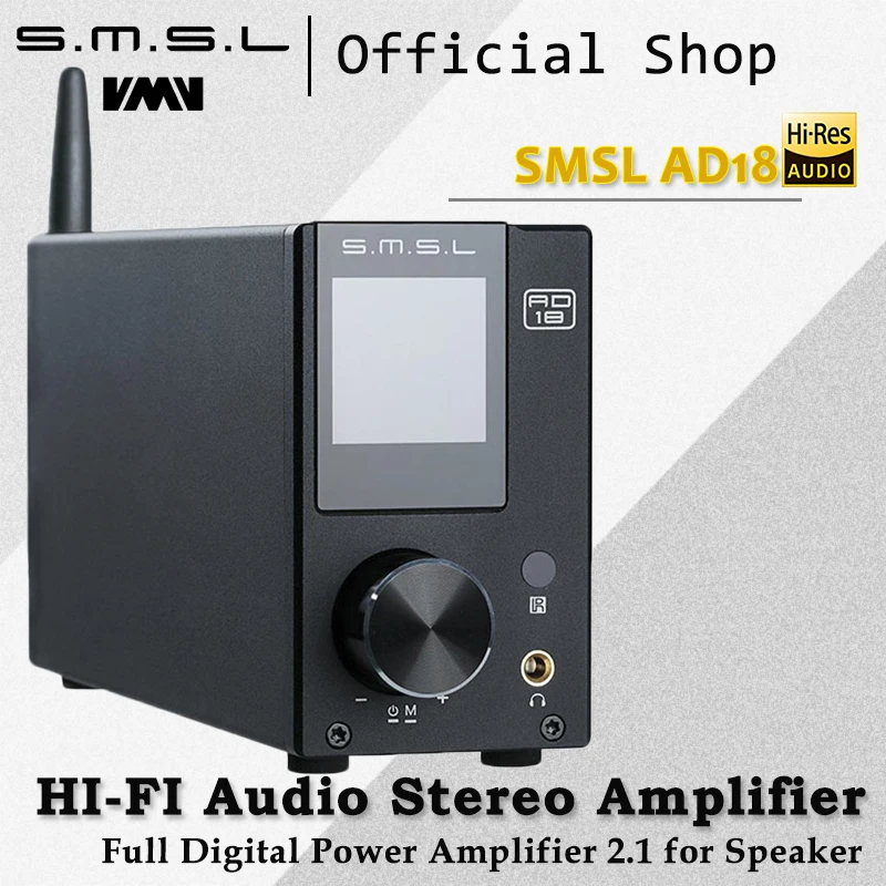 SMSL AD18 усилитель звука bluetooth мощности 80 Вт стерео usb цифровой аудио мини