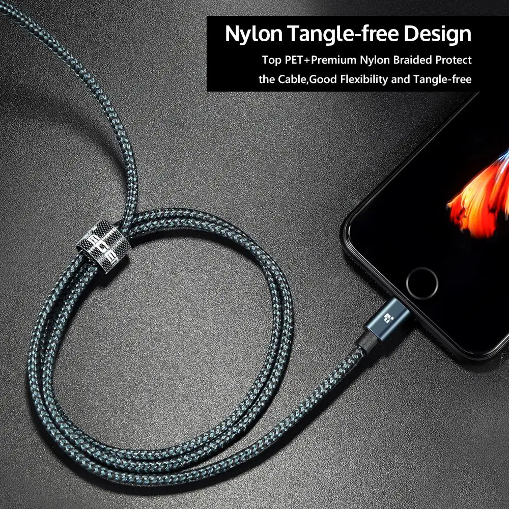 TIEGEM usb кабель для iphone Xs max Xr X 8 7 6 plus 6s 5 s plus ipad mini Кабели быстрой зарядки шнур зарядного устройства для мобильного телефона