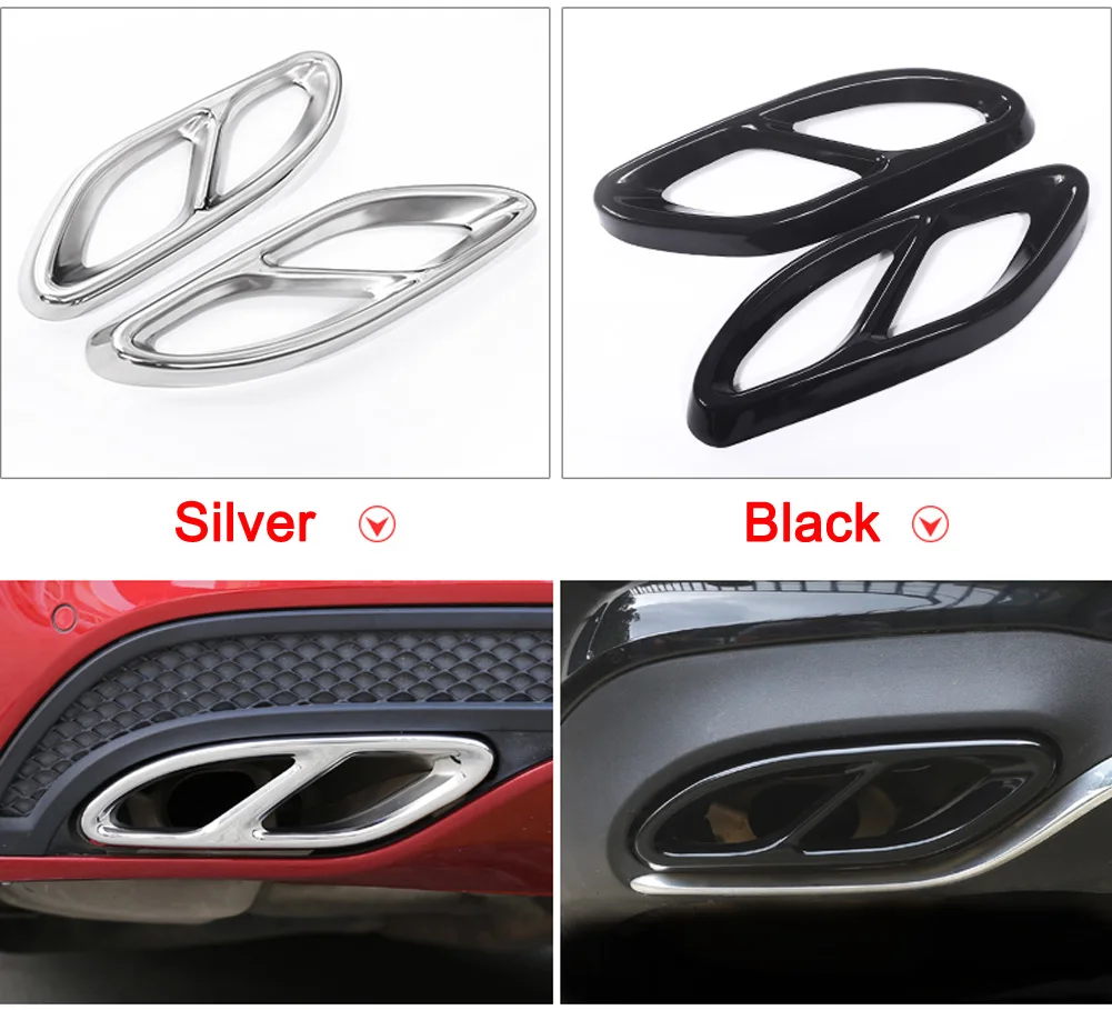 Для Mercedes Benz A класс W177 V177 A180 A200 A220 A250 304 Нержавеющая сталь наконечник выхлопной трубы Накладка наклейкой