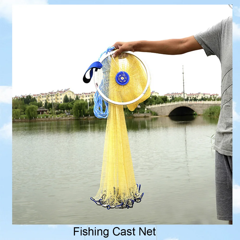 Рыболовная сеть из нейлона 4 фута Мононить для ручного забрасывания складная
