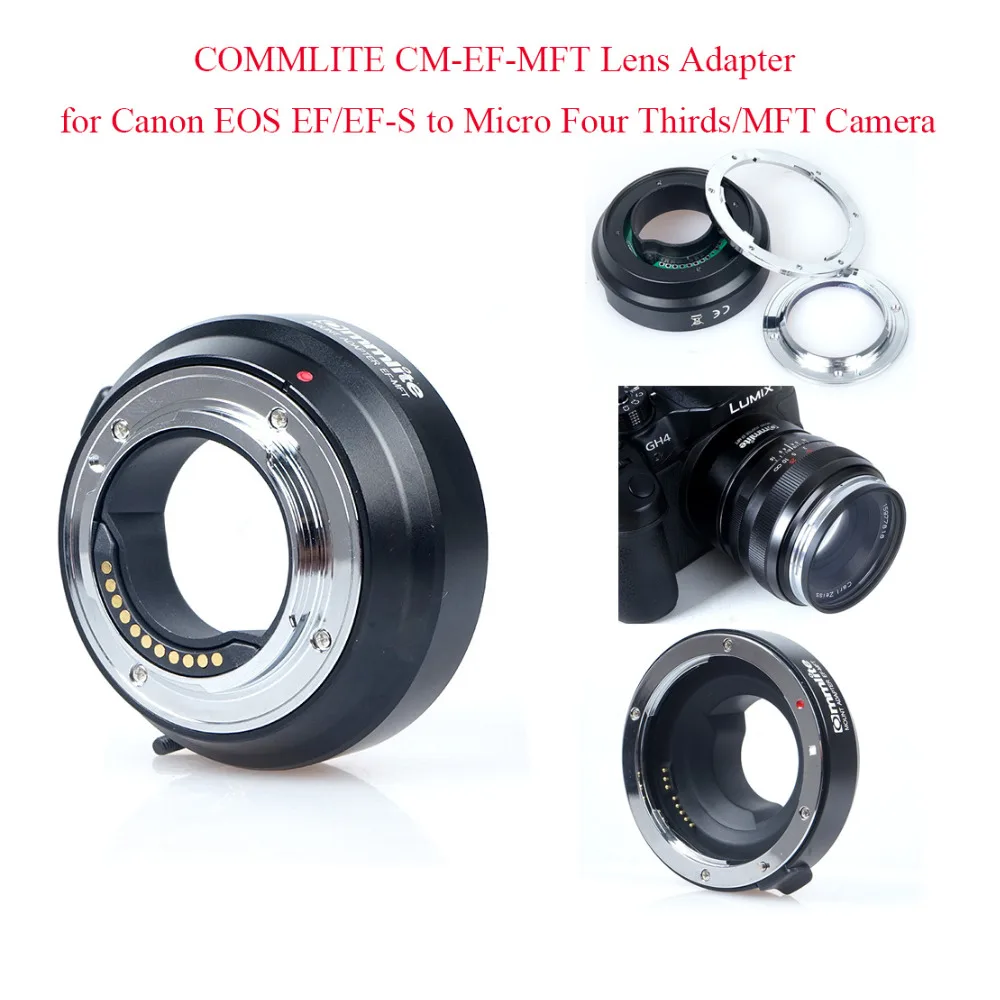 Адаптер объектива COMMLITE CM EF MFT для камеры Canon EOS EF/EF S до Micro Four Thirds/MFT поддерживает