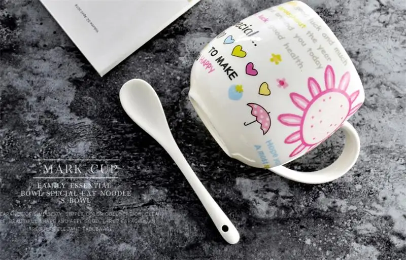 Креативная кружка Cute Bone china 430 мл Подарочная кофейная керамическая картонная