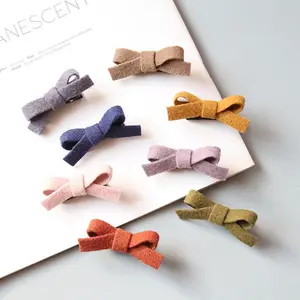 Оптовая продажа бутик 40 шт. модные милые заколки для волос с бантом однотонные мини заколки для волос с бантом головной убор принцессы аксессуары для волос