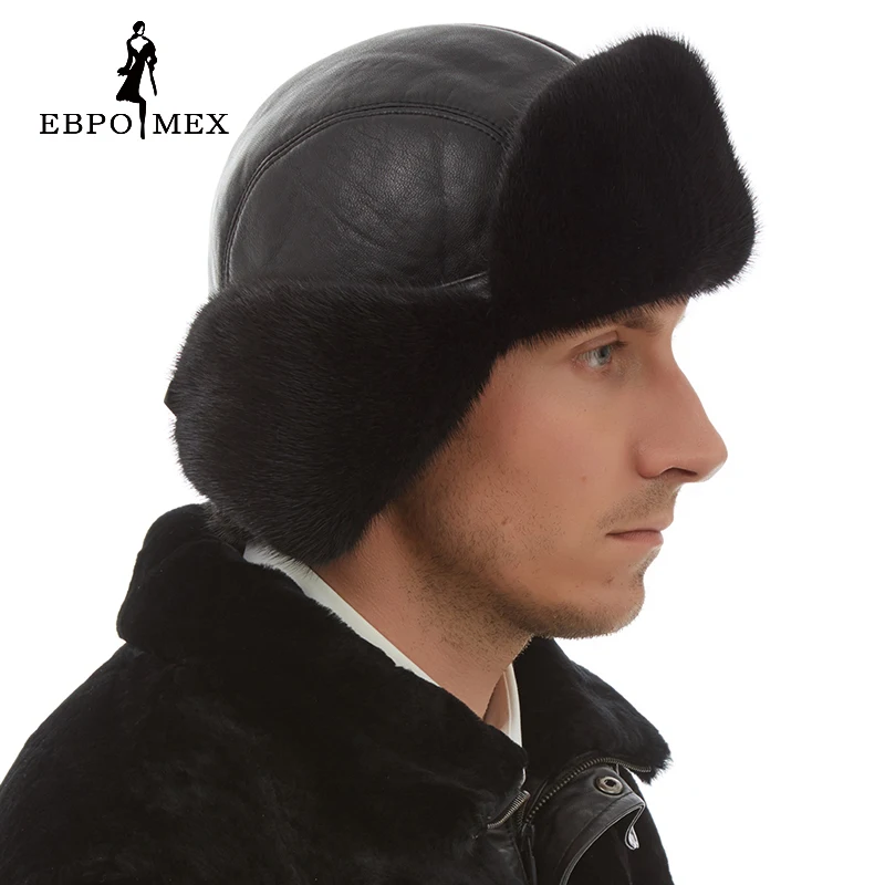 Модные норковые меховые шапки из натуральной кожи для женщин теплые зимние
