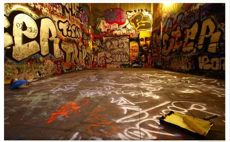 Пользовательские фотообои 3d настенные фрески обои граффити стена с закреплением