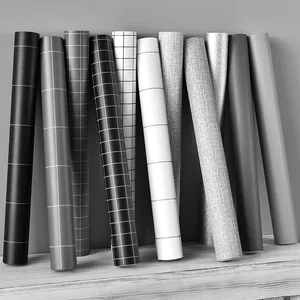 60 см x 5 м самоклеющиеся обои черно-белые решетки ПВХ водостойкие кухонные обои для ванной комнаты, гостиной, спальни, деревянные обои в рулоне
