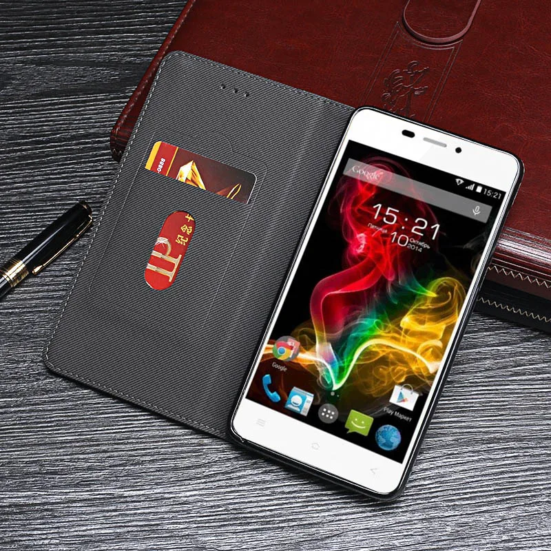 Fly IQ4516 чехол Роскошный кожаный флип для Торнадо тонкий защитный телефона Ретро