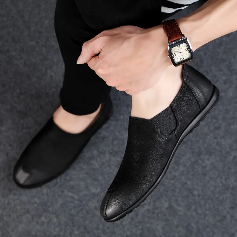 Новинка 2019 мужские лоферы из натуральной воловьей кожи обувь для вождения EU38-45
