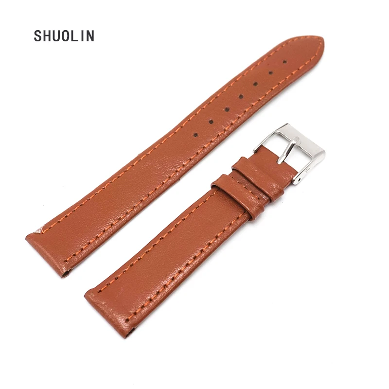 Ремешок из натуральной кожи для мужских часов черный браслет наручных 12 мм 14 16 18 20