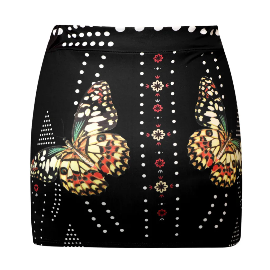 Womail tracksuit Summer Women Set two piece set Casual Print Butterfly Printed Tops Blouse+Mini Skirt Suits holiday Beach j75