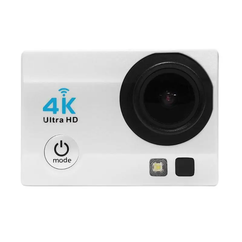 Белый 4K экшн-Камера Ультра HD WIFI подводный водонепроницаемый 140 ° широкоугольная камера записи с пультом дистанционного управления - Цвет: Белый