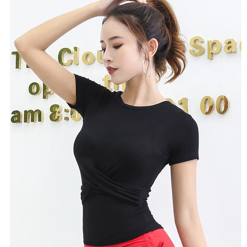 Balck Top Новые костюмы для латинских танцев, Топы+ юбка, 2 шт., летняя черная рубашка с коротким рукавом, Модальная одежда, одежда для танго, танцевальная юбка BL1720 - Цвет: Balck Top