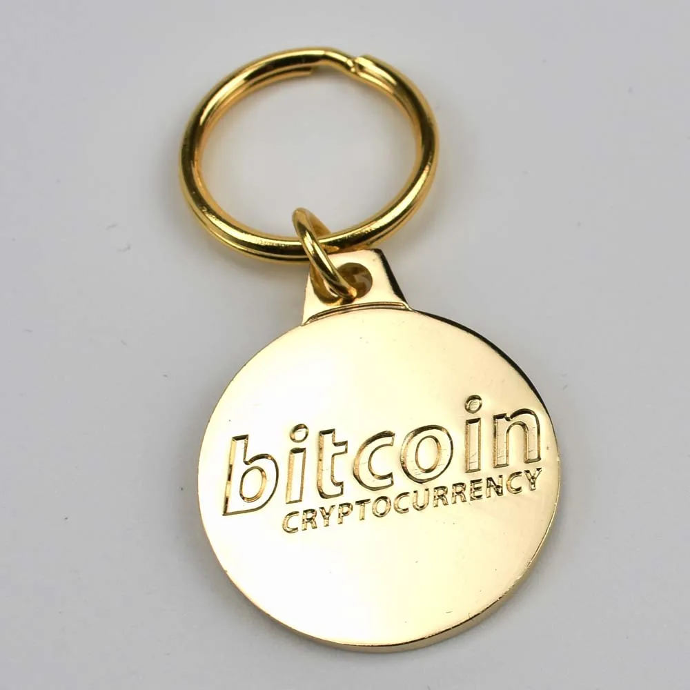 Популярный 25 мм Биткойн брелок позолоченный или античный латунный Cryptocurrency 2