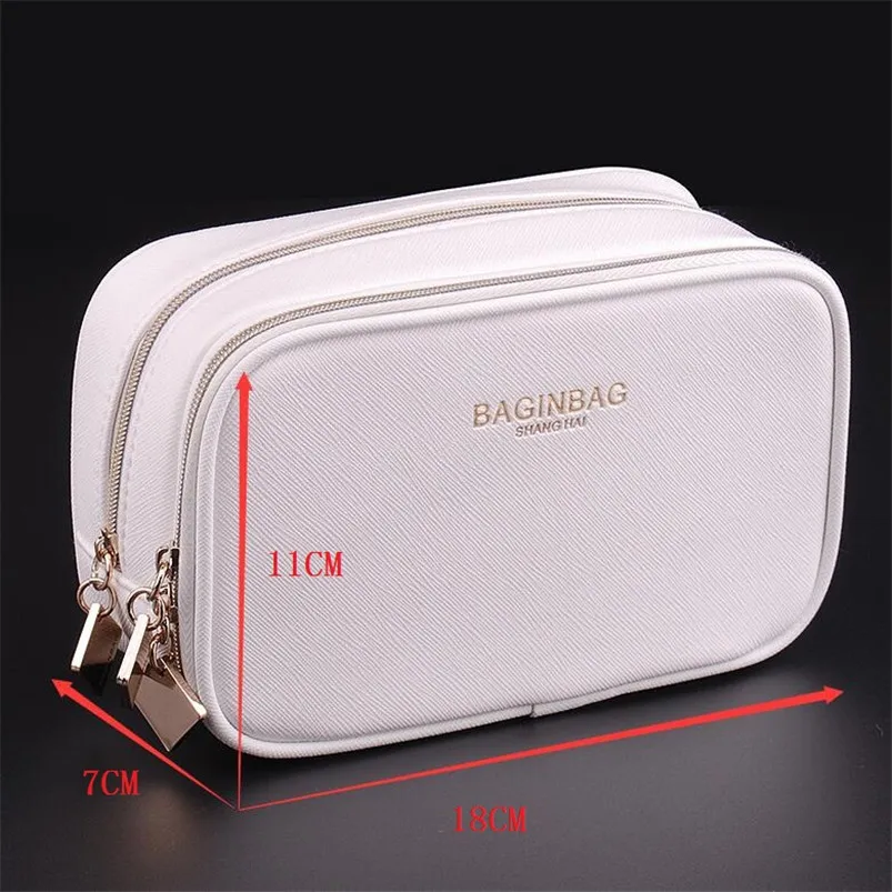 BagINBAG модная двухслойная косметичка из искусственной кожи органайзер с белой