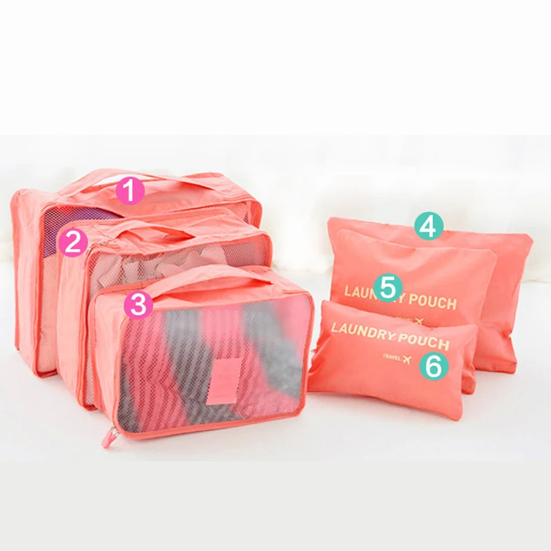 Косметичка сумка для хранения 6 шт. полиэстер дорожные упаковочные кубики