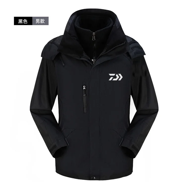 Daiwa Fishing Clothing For Men Women Autumn Winter Waterproof Warm Fishing Jackets Patchwork Hooded Mountaineering Suits