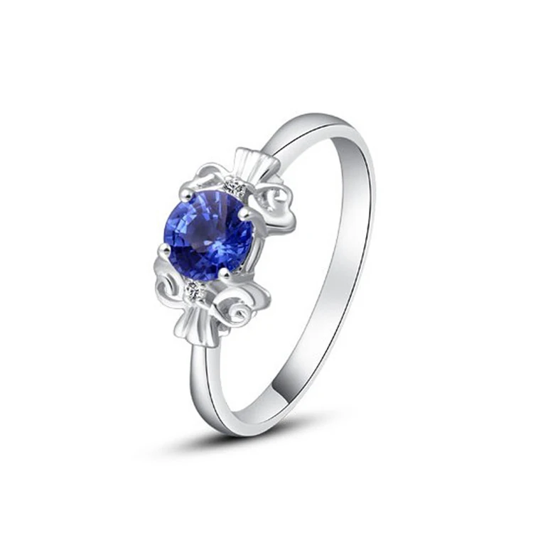 Кольцо с сапфиром и драгоценными камнями 18 к | Украшения аксессуары