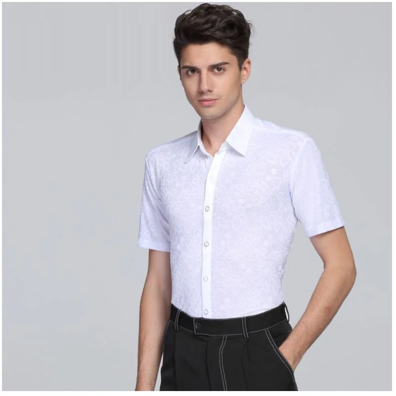 Мужская сексуальная рубашка для занятий танцами латиноамериканских танцев