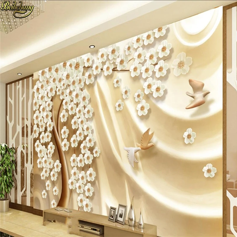 beibehang Custom photo wallpaper large mural wall stickers cash cow color carving 3D TV backdrop papel de parede | Обустройство дома
