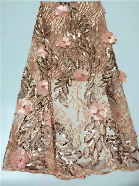 Французский кружевной ткани 2018 нигерийский 3D цветы тюль высокого качества