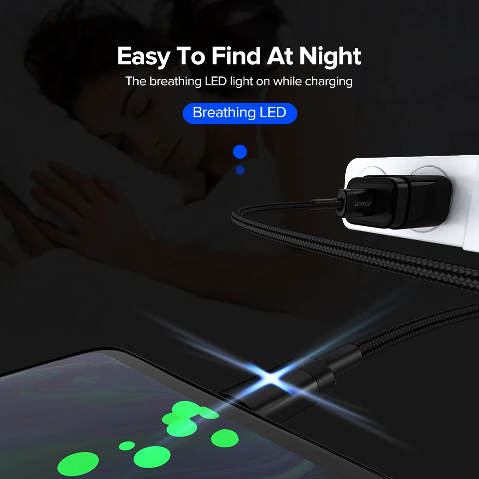 Кабель Venroii usb type C для samsung S10 S9 S8 huawei P30 Pro Быстрая зарядка зарядный кабель usbc Xiaomi
