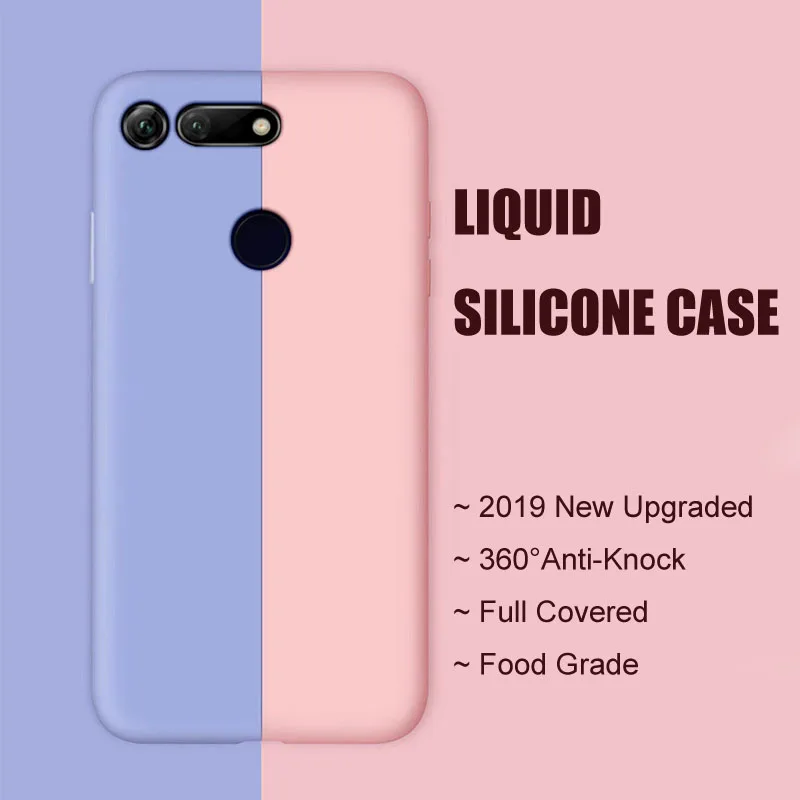 Противоударный чехол из жидкого силикона для Huawei Honor View 20 мягкий View20 деловой