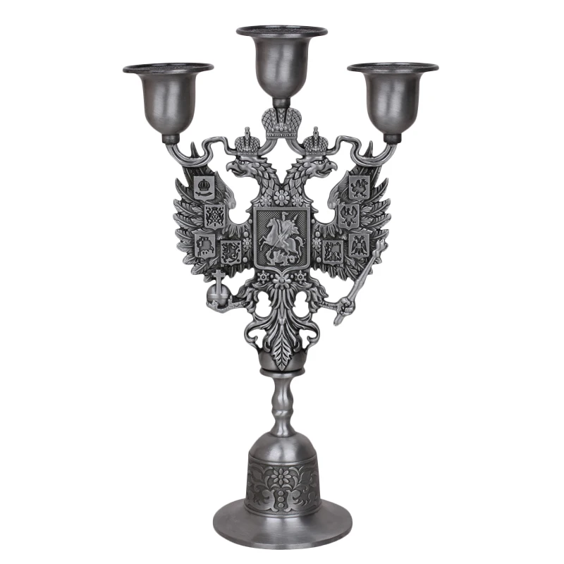 

Tinware European retro Classical tin candlestick Candlelight Dinner Three candle holders Old tin Fashion KF209