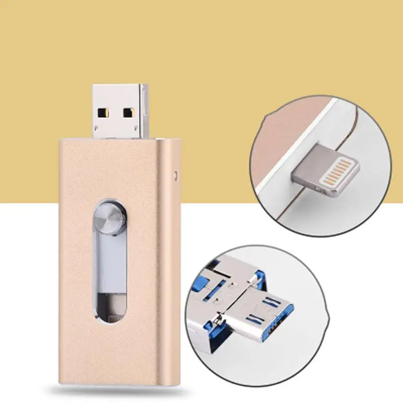 USB флэш накопитель OTG для iphone ipad металлический карта памяти 8g 16G 32G 64G хранение