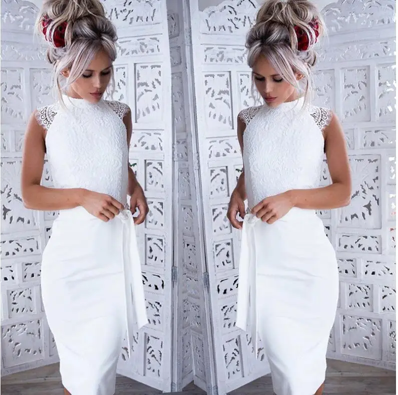 Vestidos Кружево платье элегантный Для женщин Короткие Пром Офис тонкий Платья для