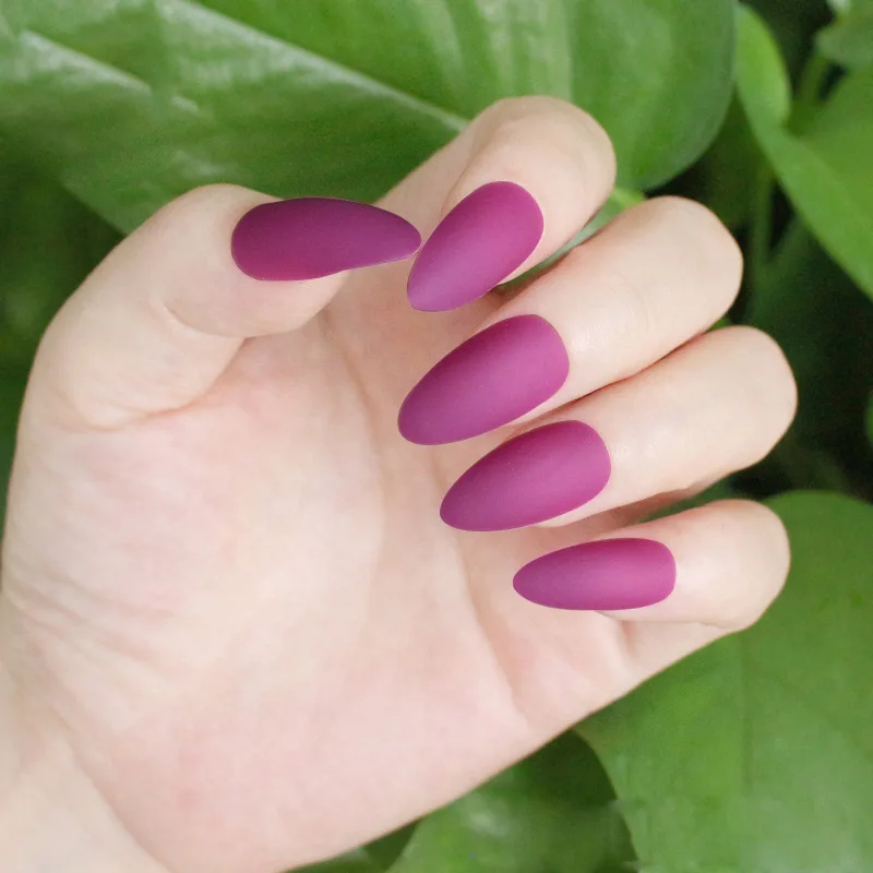 24 шт. женские накладные ногти матовые съемные кончики сделай сам в форме капель