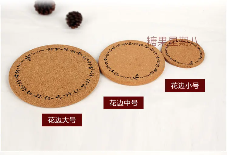 5pc/Lot Cork Wood Coaster Tea Coffee Cup Drinks Mat Japan Style Flexible Table Heat Resistant Round Dish Mats Pot Home Decor | Дом и сад
