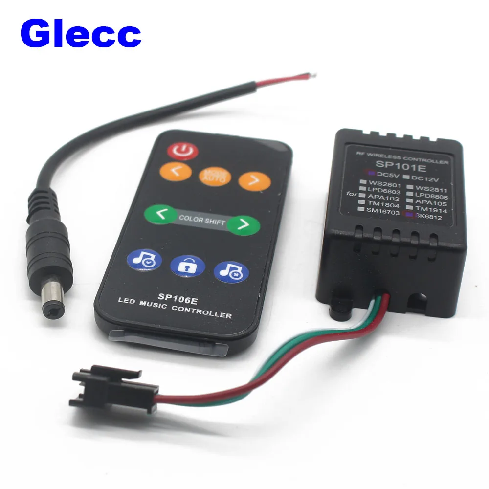 SP106E 9 клавиш Светодиодный музыкальный контроллер DC5V 12V WS2811/WS2812B/6812/1903/6803 Волшебная