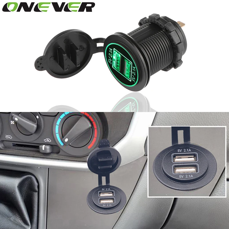 Зарядное устройство Onever 12 24 В с двумя USB портами 4 2 А|car adapter outlet|usb charger socketcar socket |