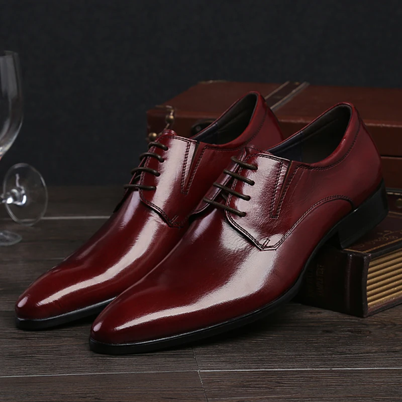 Мужские туфли оксфорды из натуральной кожи с острым носком|flats brand|flats menflats shoes men |