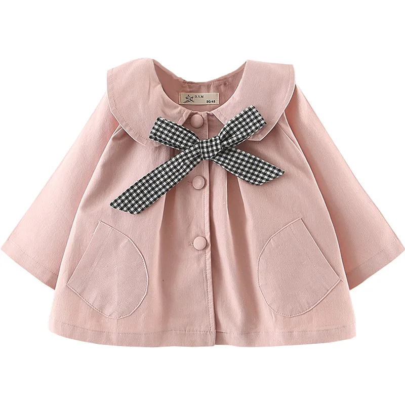 Girls'jacket in spring and autumn children's Plaid tie windbreaker jacket girls' | Детская одежда и обувь