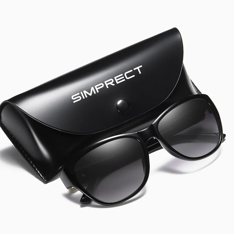 SIMPRECT, квадратные солнцезащитные очки для женщин, поляризационные, UV400, высокое качество, Ретро стиль, брендовые, солнцезащитные очки, винтажные, черные, зеркальные, для вождения, солнцезащитные очки