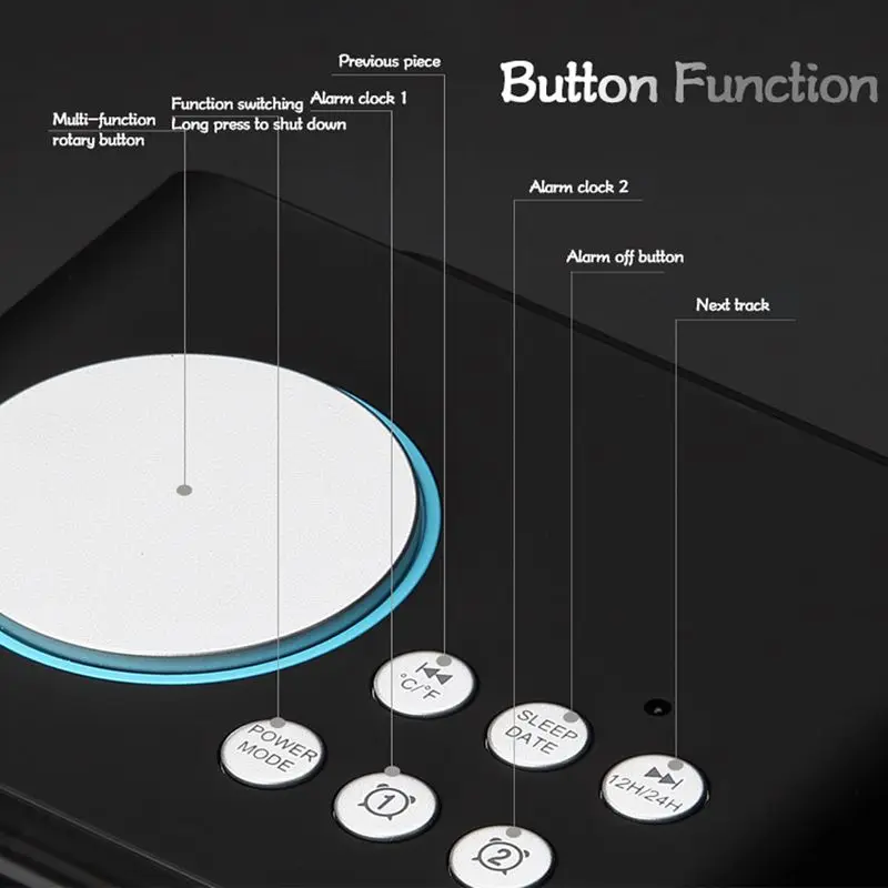 США Plug портативный Bluetooth динамик с мультфифункциональные часы время Bluetooth стереозвук Колонка цифровая Поддержка Tf карта Au