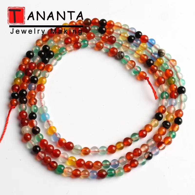 Colorful Agate Натуральный 2 мм гематит бирюза нефрит Агаты Кварцевый Камень Бисер для самостоятельного изготовления ювелирных изделий ожерелье браслет женские серьги 15 дюймов - Цвет: Colorful Agate