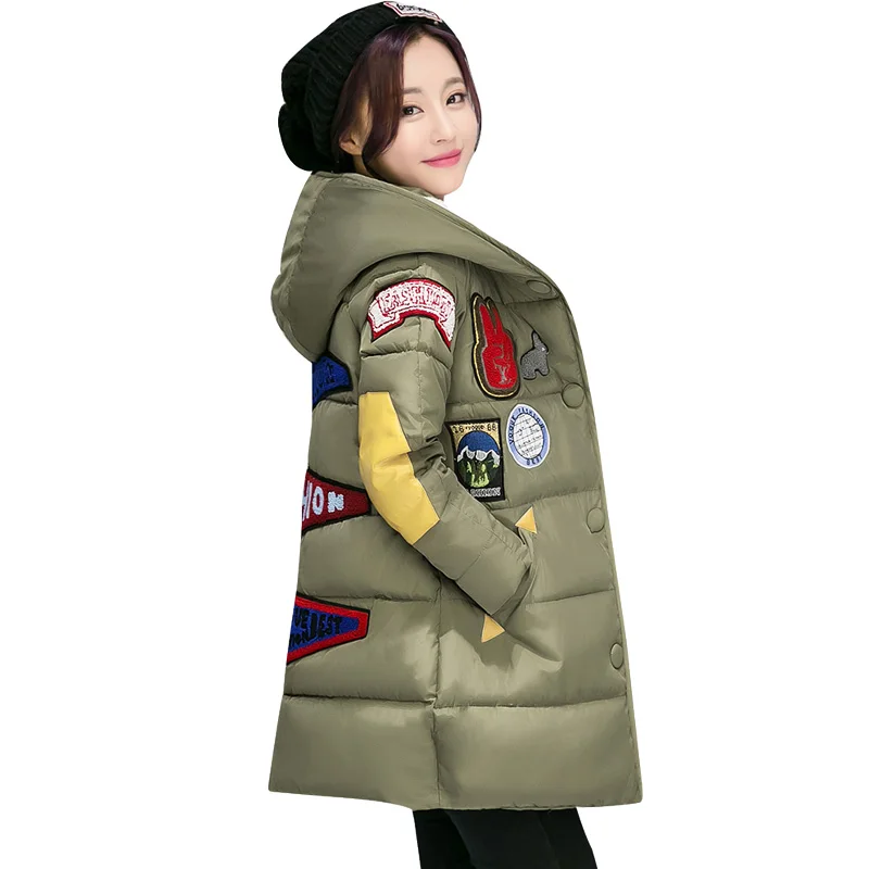 ЛИВА девушка Новинка 2017 года Для женщин шляпа куртка Свободные Аппликация письмо