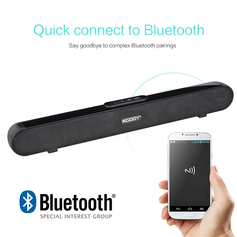 XGODY Bluetooth Soubdbar динамик G-XS01 домашний кинотеатр проводной беспроводной Bluetooth 5,0 10 Вт звуковая панель для ТВ AUX RCA аудио вход