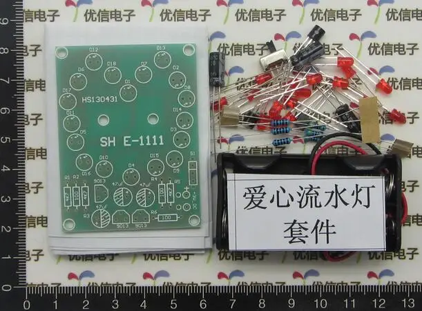 Мигающий модуль циркуляции сердца 18 красных светодиодный Дов и чехол для