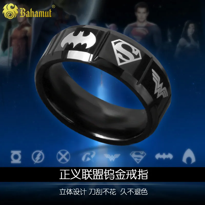 Tungsten Ring Justice League Superman Batman Avengers Captain America 3 Iron Man S.H.I.E.L.D Thor Green Lantern | Украшения и