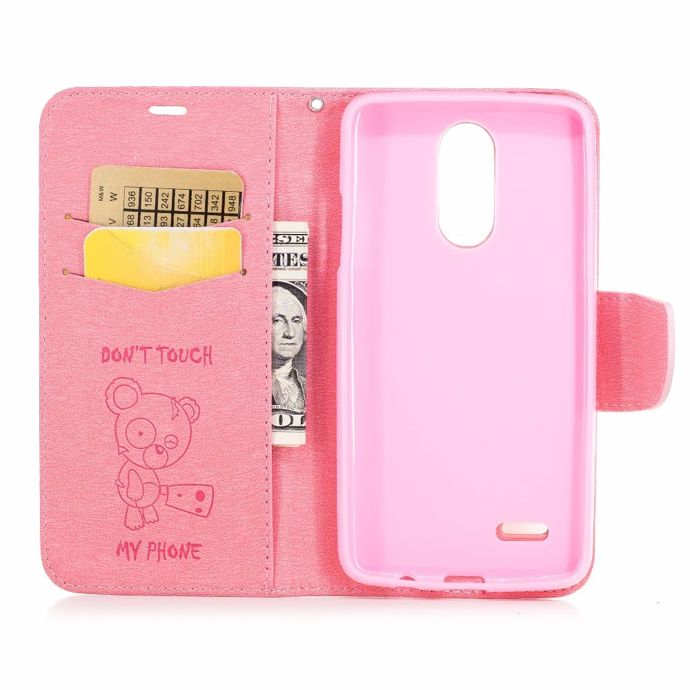 beautiful Knife bear leather case Flip cover For iphone 5 5S SE Anti-knock Credit card clip |