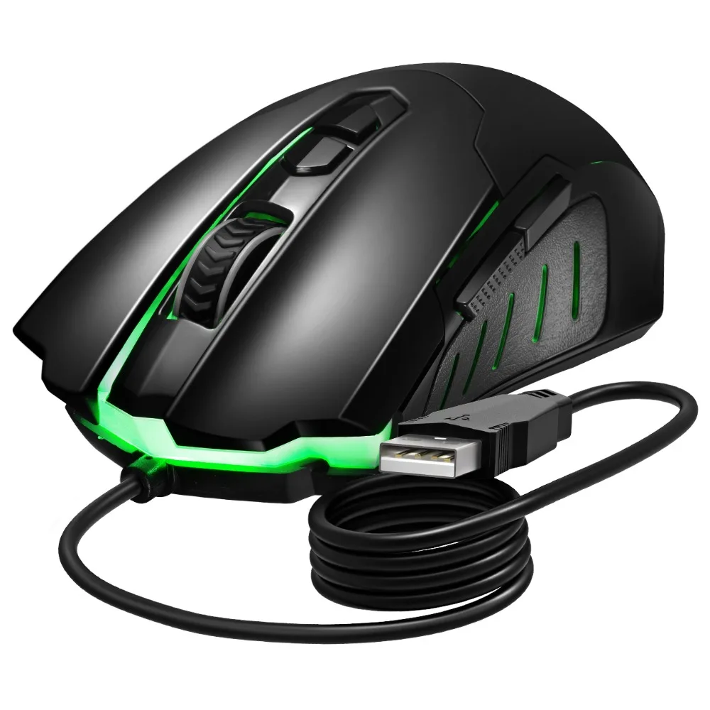PICTEK 7200 dpi Проводная игровая мышь, геймерские мыши, Mause, 5 уровней, Регулируемая игровая эргономичная мышь для компьютера, ноутбука