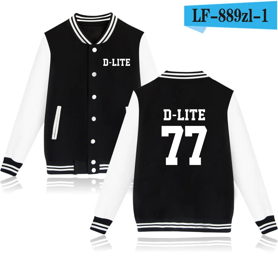 Black and White Bigbang KPOP бейсбол Толстовка для женщин T. O. p GD g-дракон монолитным теплые зимние толстовки с капюшоном Мужская модная куртка одежда - Цвет: Black and White