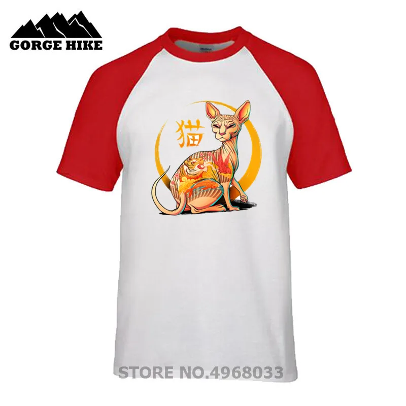 Personalized Yakuza Cat kitten kitty animals Japanese Kanji Cute T-shirt Funny Meow T shiet Original Design tshirt | Мужская одежда