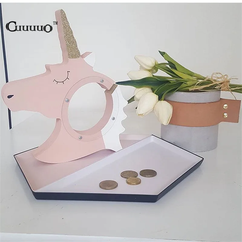 1 шт. деревянная игрушка единорог копилка монета грязь белый Троян Сэкономьте