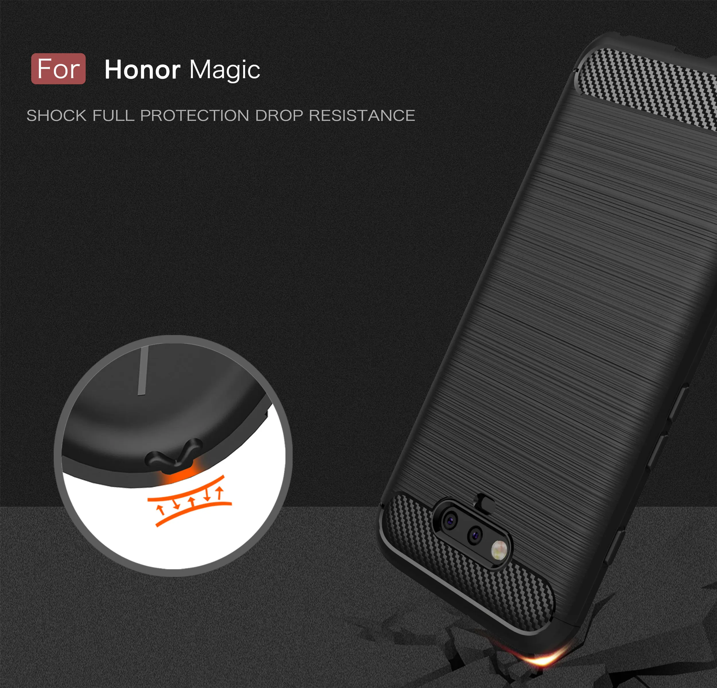 

For Case Huawei Honor Magic Cover Shockproof Silicone Brushed Style Case For Huawei Honor Magic Case For Huawei Magic Fundas